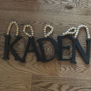 Single wooden letters only. Letters with Beaded Accents for hanging.